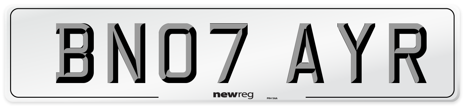 BN07 AYR Number Plate from New Reg